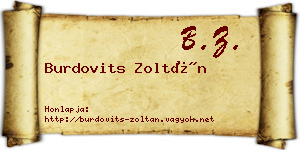 Burdovits Zoltán névjegykártya
