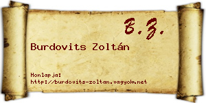 Burdovits Zoltán névjegykártya